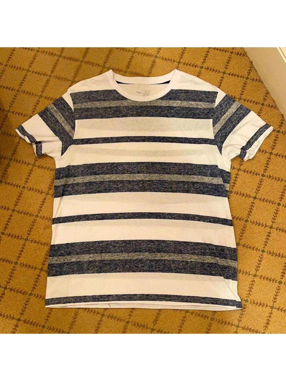 Blue Point black/gray striped cotton T-shirt NWT XL